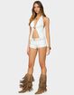 EDIKTED Ciel Low Rise Denim Micro Shorts image number 3
