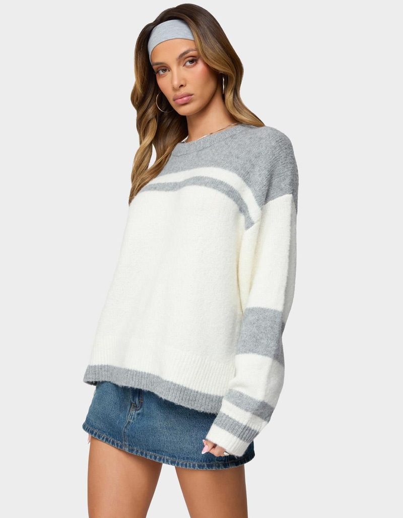 EDIKTED Nogah Stripey Oversized Sweater image number 1