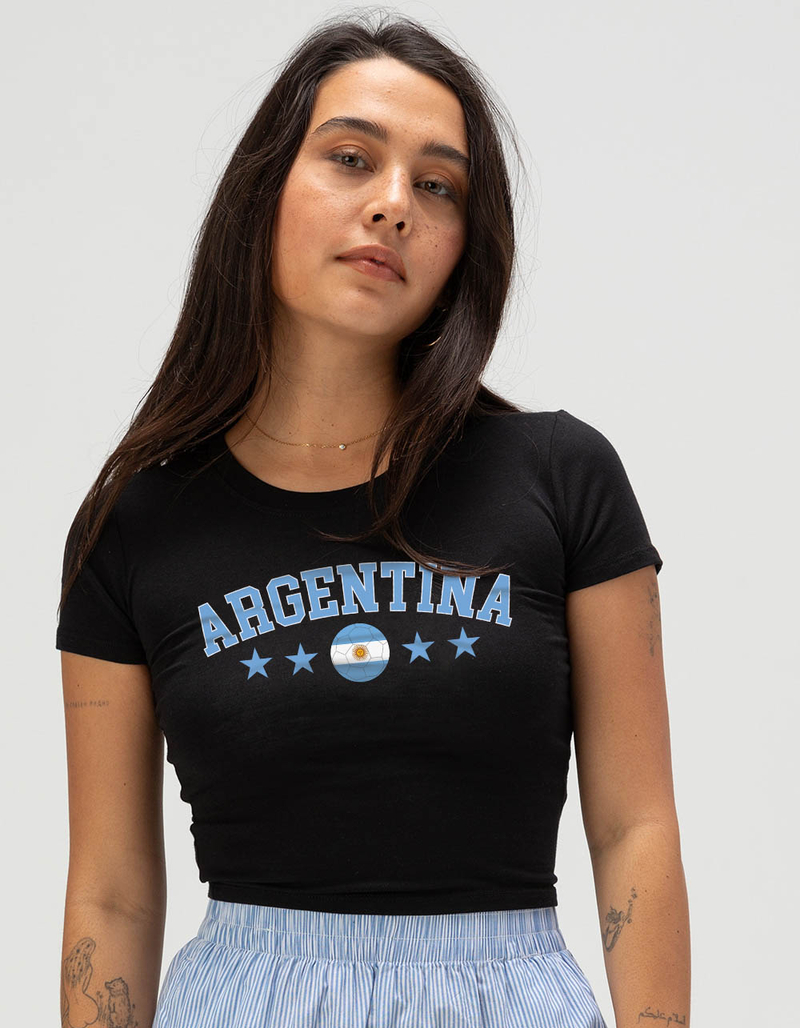 ARGENTINA Flag Soccer Womens Baby Tee image number 0