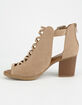 SODA Aran Taupe Womens Peep Toe Booties image number 3