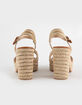 SODA Yara Raffia Cross Strap Womens Platform Heel Sandals image number 4