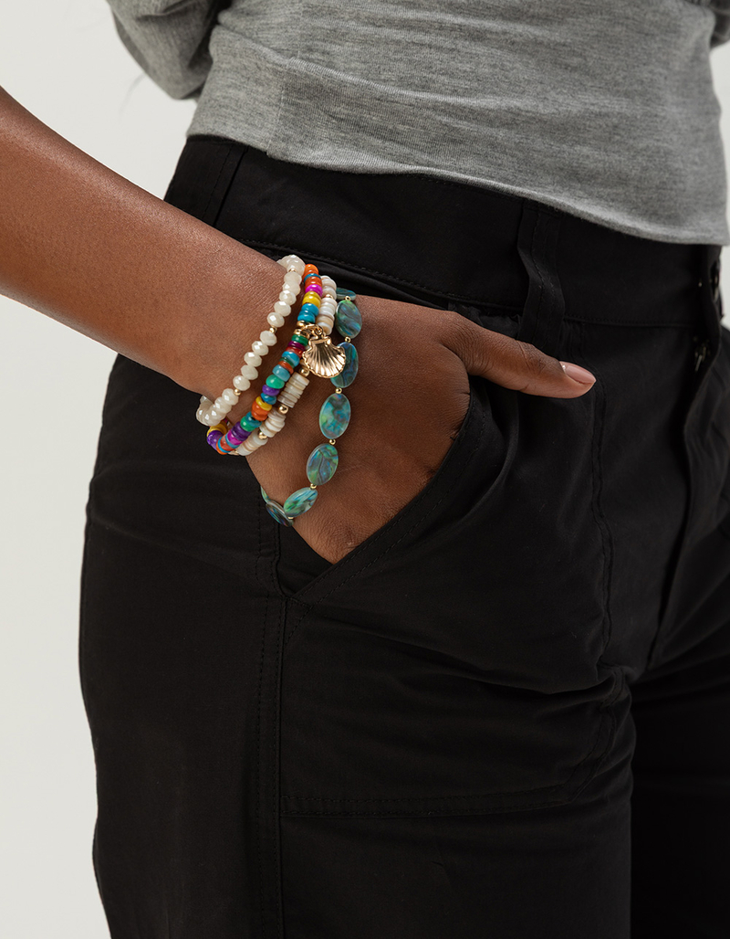FULL TILT 5 Pack Puka Shell Bracelets image number 1