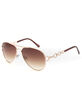 Chain Detail Gold Aviator Sunglasses image number 1