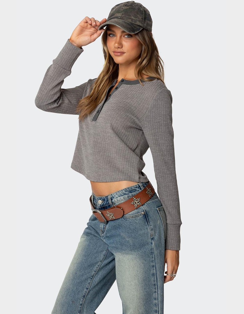 EDIKTED Ruth Henley Waffle Top image number 2