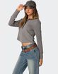 EDIKTED Ruth Henley Waffle Top image number 3