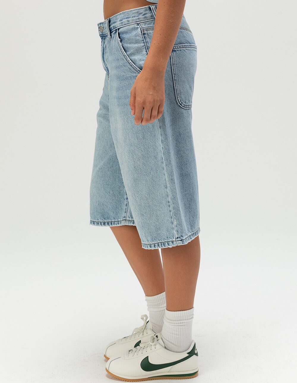パンツ S garter denim shorts lightgray M Edikted Tomboy Low Rise Denim Shorts | PacSun