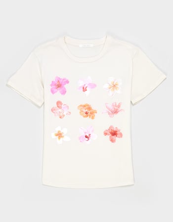 FULL TILT Flower Grid Girls Boyfriend Tee Primary Image