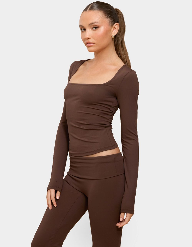 EDIKTED Hayden Square Neck Long Sleeve Top image number 1