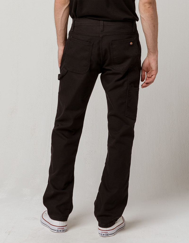 DICKIES Flex Regular Fit Straight Leg Tough Max Stonewashed Black Mens Duck Carpenter Pants image number 2
