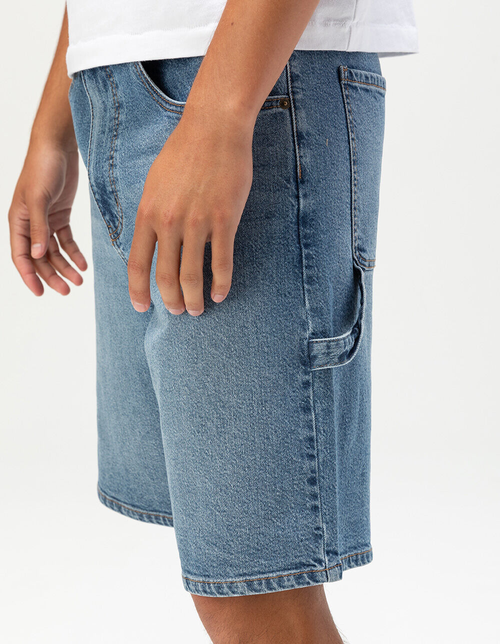 RSQ Mens Loose Denim Carpenter Shorts - MED STONE | Tillys