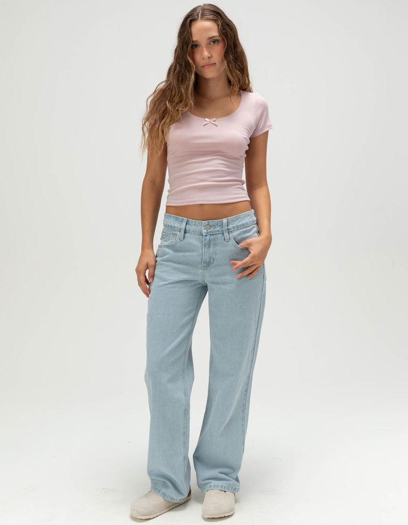 TILLYS Bow Picot Trim Womens Top image number 1