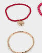 FULL TILT 6 Pack Beaded/Heart/Locket/Key Chain Bracelet image number 3