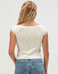 NECTAR CLOTHING Womens Wide Neck Pointelle Top image number 4