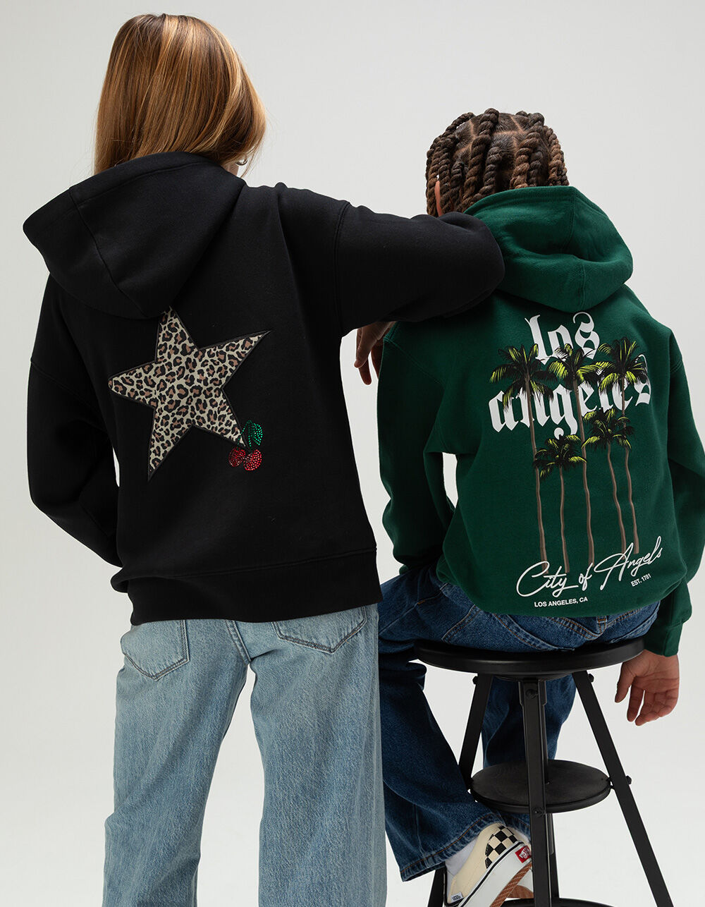 FULL TILT Leopard Star Girls Hoodie - BLACK | Tillys