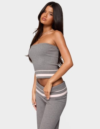 EDIKTED Kaliya Stripey Strapless Knit Top Alternative Image