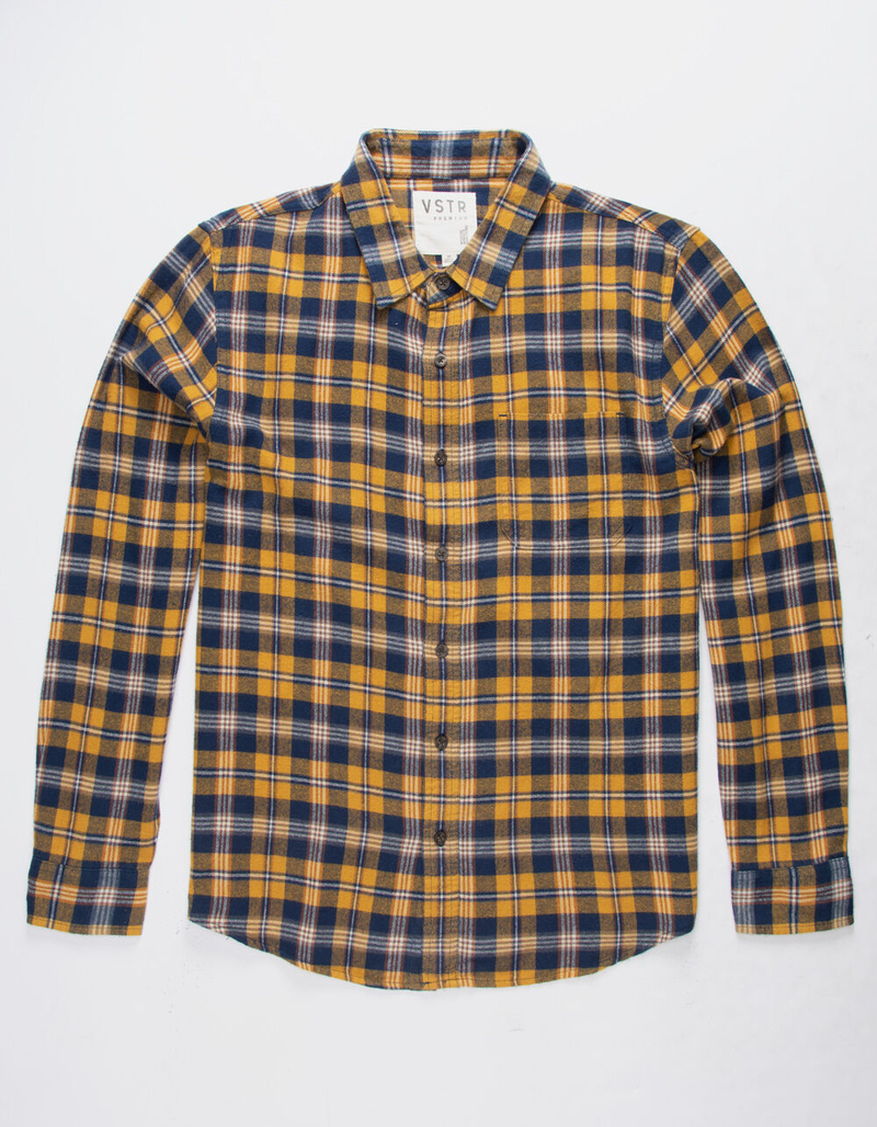 VSTR Sunshine Mustard Mens Flannel Shirt image number 0