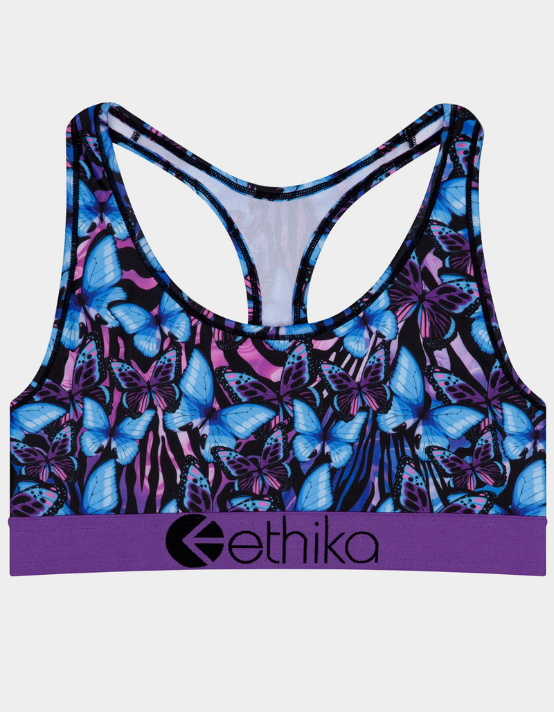 ETHIKA Blue Flutter Womens Sports Bra image number 6