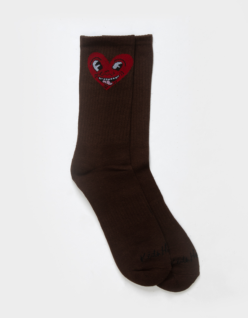 KEITH HARING Mens Crew Socks BROWN Tillys