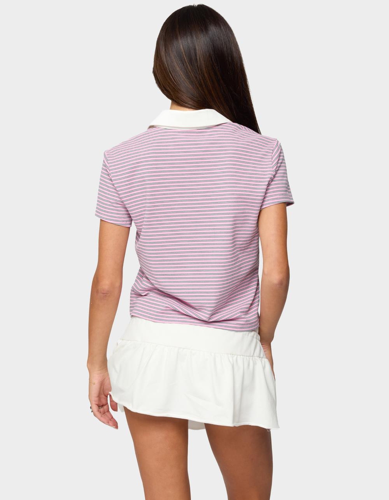 EDIKTED Lennie Striped Polo Top image number 2