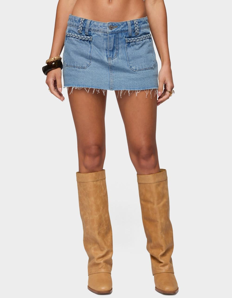 EDIKTED Gloriana Braided Denim Mini Skort image number 0