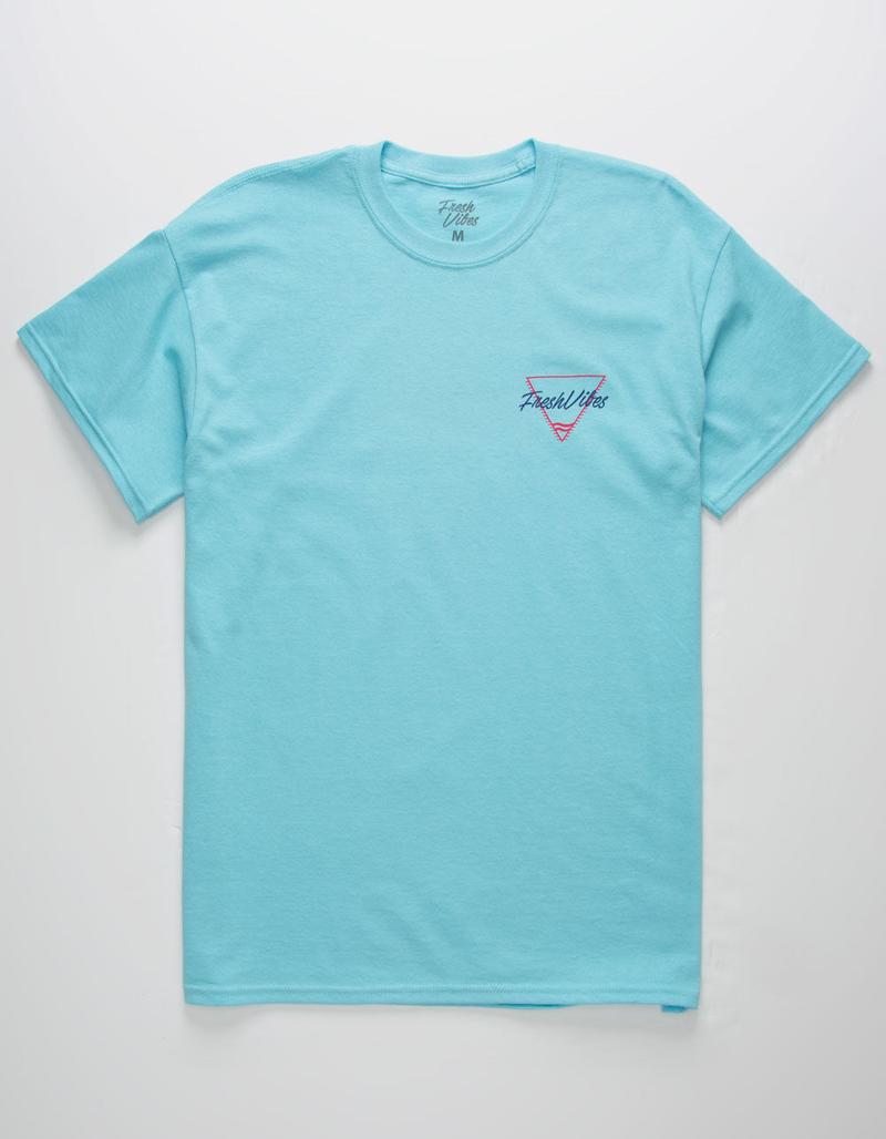 FRESH VIBES Vibe Palm Blue Mens T-Shirt image number 1