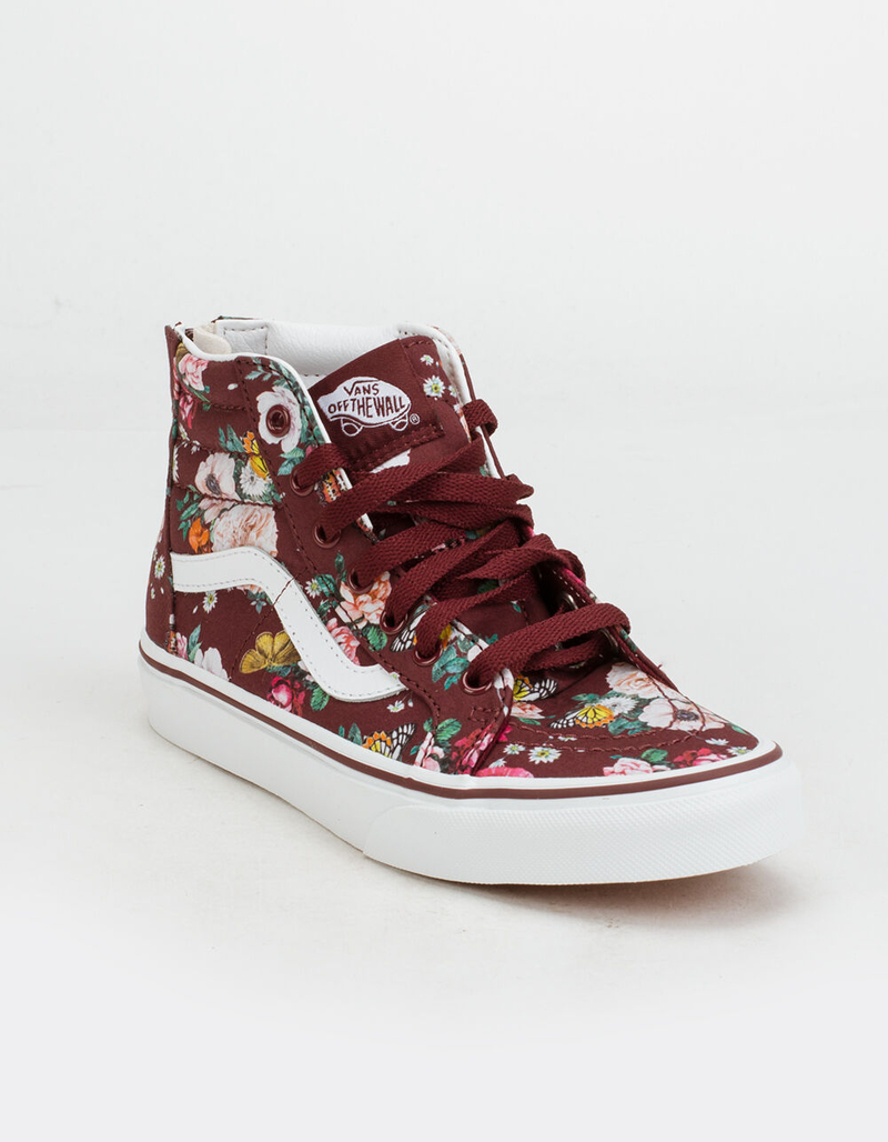 VANS Butterfly Floral Sk8-Hi Zip Juniors Shoes image number 1