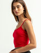 BOZZOLO Womens Dark Red Scoop Neck Crop Cami image number 2