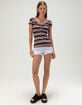 RSQ Womens Stripe Henley Top image number 2