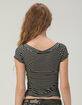 TILLYS Womens Open Neck Stripe Tee image number 4