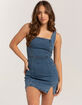 RSQ Womens Square Neck Denim Dress image number 5