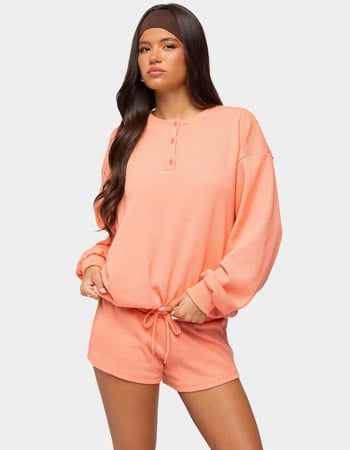EDIKTED Baila Waffle Henley Top Primary Image