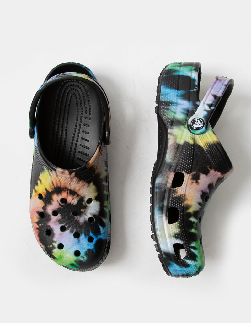 CROCS Classic Black Tie Dye Clogs image number 4