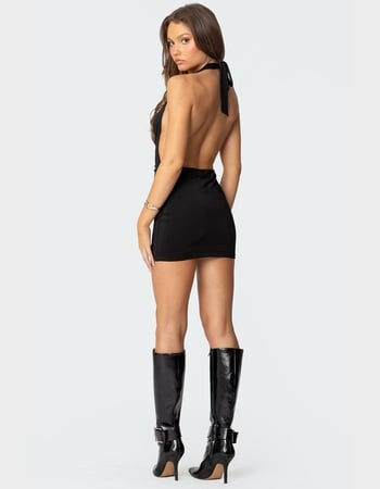 EDIKTED Backless Cowl Neck Mini Dress Alternative Image