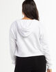 FULL TILT Essential Womens White Crop Zip Hoodie image number 7