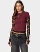 EDIKTED Layered Lace Sleeve Tee image number 1