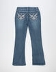 RSQ Girls Fleur-De-Lis Wing Pocket Flare Jeans image number 3
