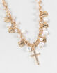 FULL TILT Cross Faux Pearl Charm Necklace image number 2