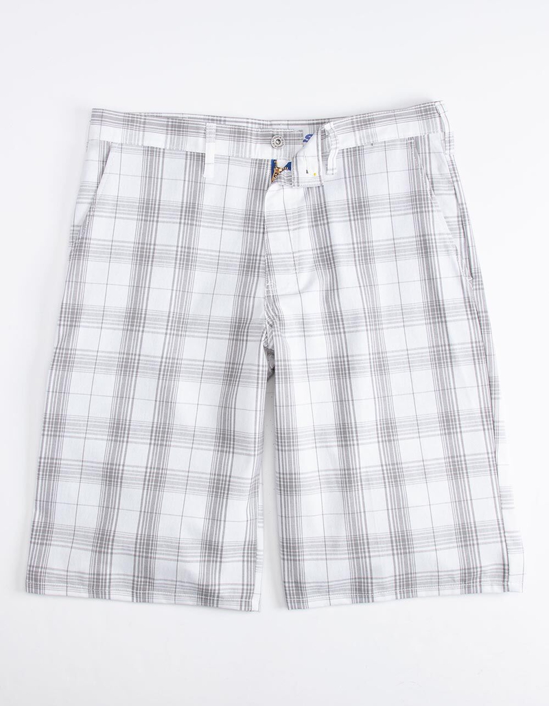 DICKIES Plaid Gray & White Mens Shorts image number 0