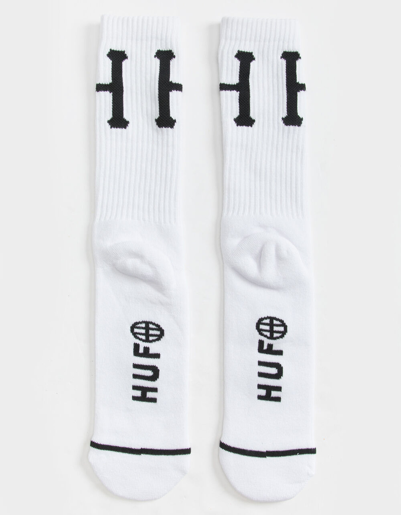 HUF Classic H Mens White Crew Socks image number 1