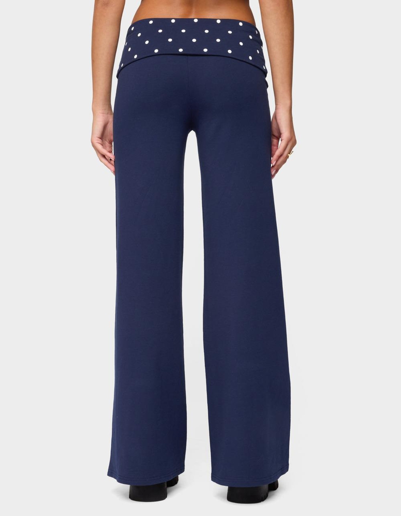 EDIKTED Reeva Polka Dot Fold Over Pants image number 2
