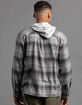 RSQ Mens Plaid Hooded Flannel image number 4