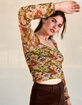 WEST OF MELROSE Womens Mesh Ruched Top image number 2