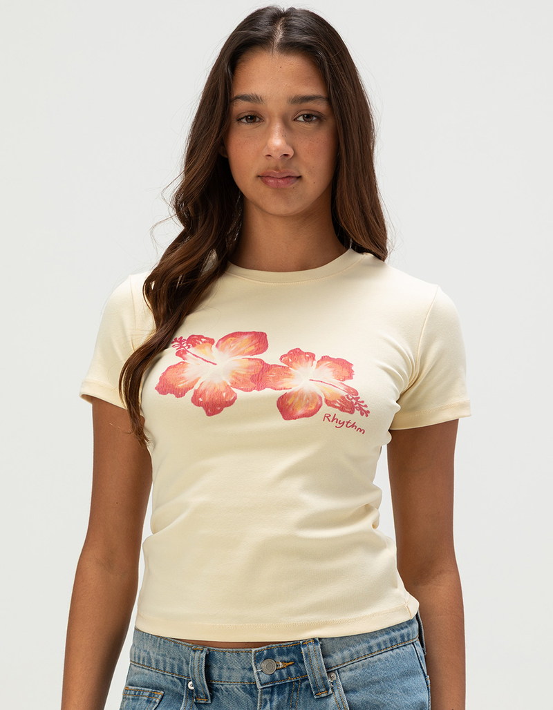 RHYTHM Hibiscus Womens Baby Tee image number 0