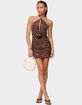 EDIKTED Beaded Cowl Neck Halter Mini Dress image number 5