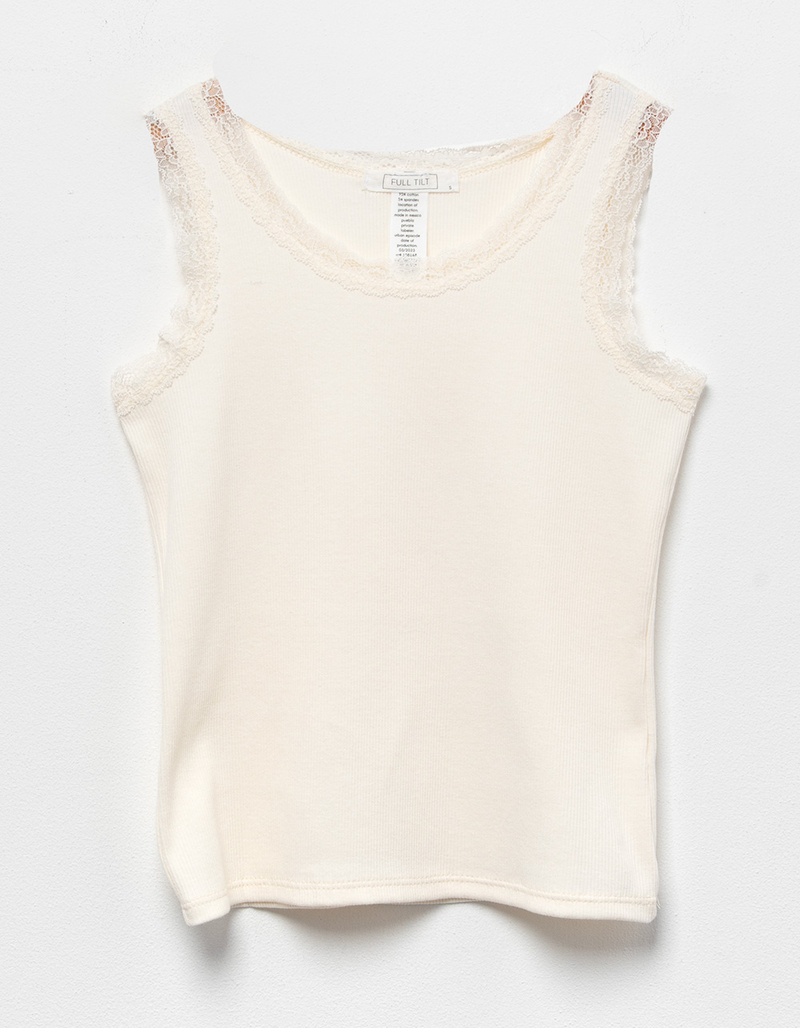 FULL TILT Lace Rib Girls Tank Top image number 1