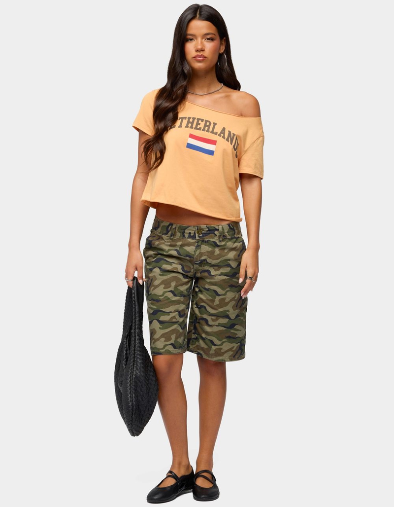EDIKTED Netherlands Off Shoulder Tee image number 4