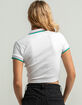 RSQ Contrast Fitted Womens White Polo Tee image number 3