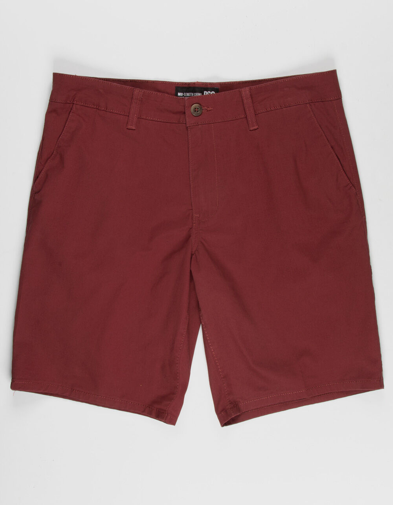 RSQ Mid Length Mens Burgundy Chino Shorts image number 0