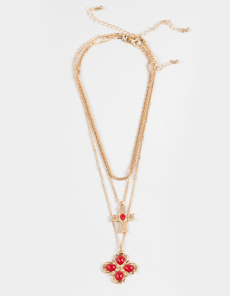 FULL TILT Cross Layered Necklace image number 0