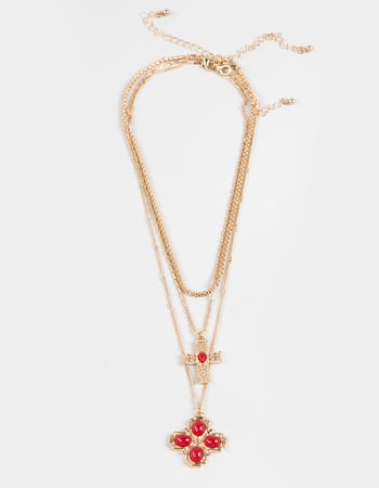FULL TILT Cross Layered Necklace Primary Image